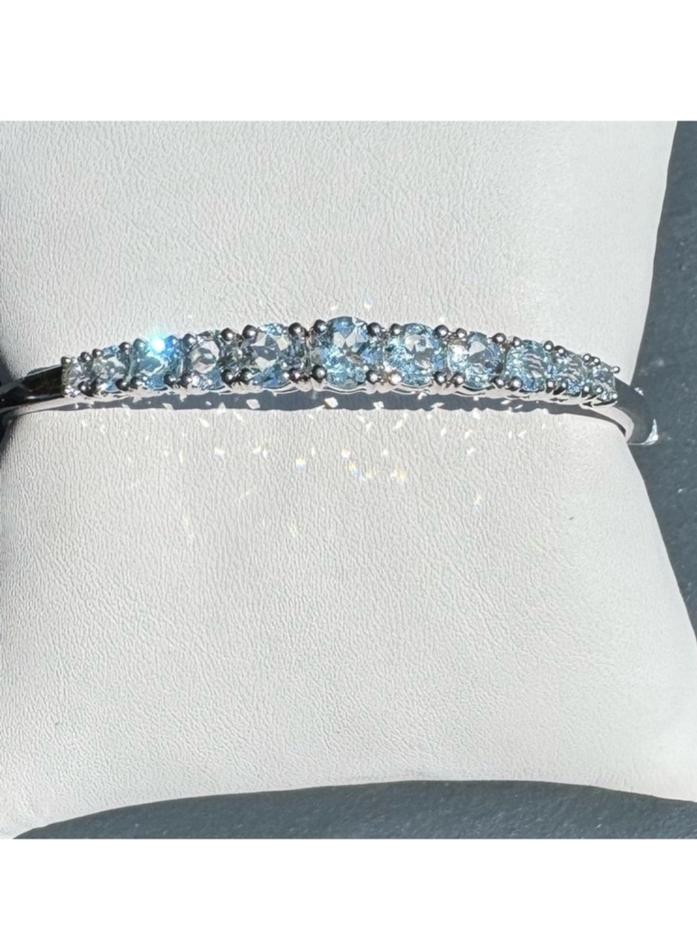 925 Aquamarine Bangle Bracelet